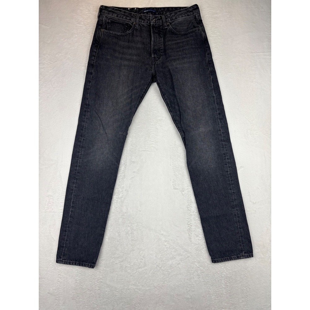 Levis Made & Crafted Studio Taper Mens 34x34 Jeans Fuzzy Black Fade Grungy Denim